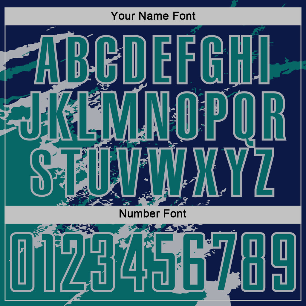 Custom Navy Teal-Gray Abstract Fragment Art Splash Sports Sublimation Soccer Uniform Jersey
