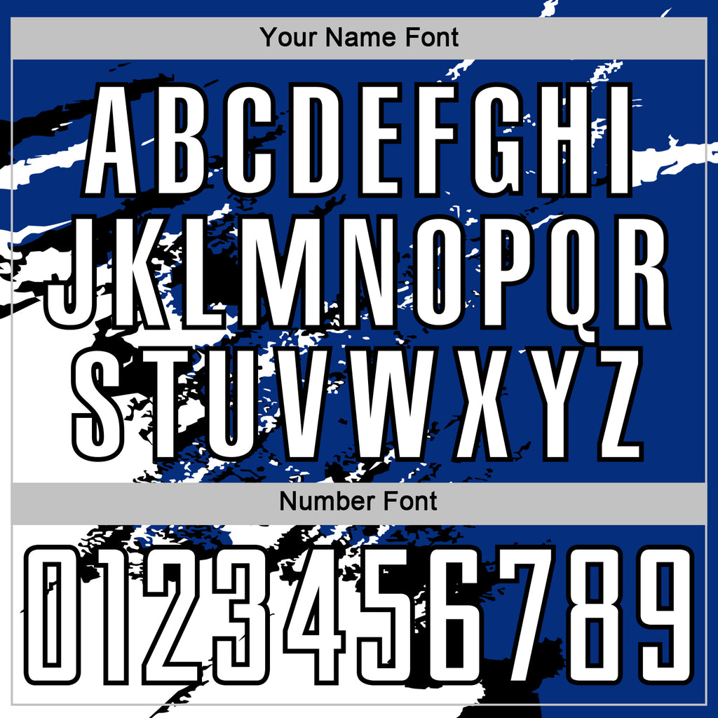 Custom Royal White-Black Abstract Fragment Art Splash Sports Sublimation Soccer Uniform Jersey