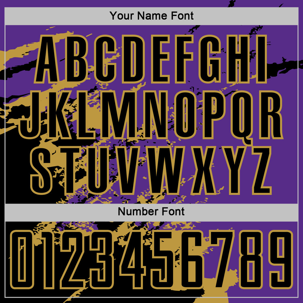 Custom Purple Black-Old Gold Abstract Fragment Art Splash Sports Sublimation Soccer Uniform Jersey