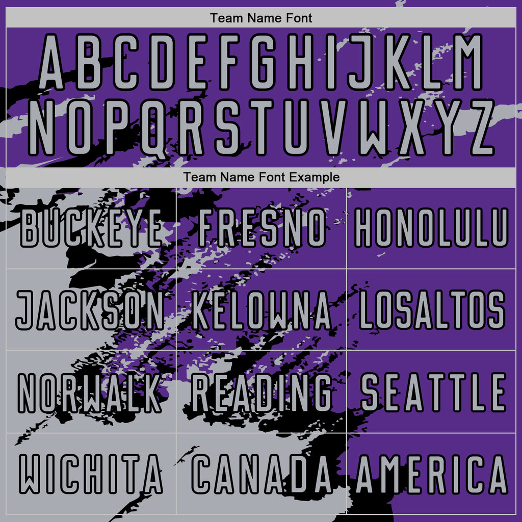 Custom Purple Gray-Black Abstract Fragment Art Splash Sports Sublimation Soccer Uniform Jersey