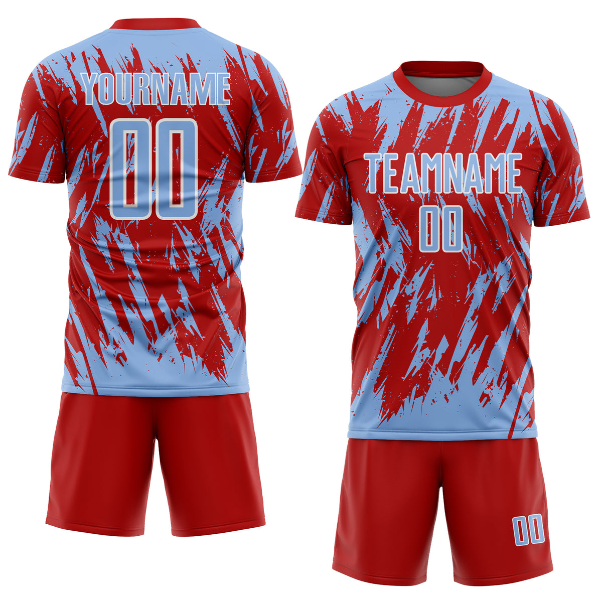 Custom Splatter Torn Sharp Brush Stroke Sublimation Soccer Uniform ...