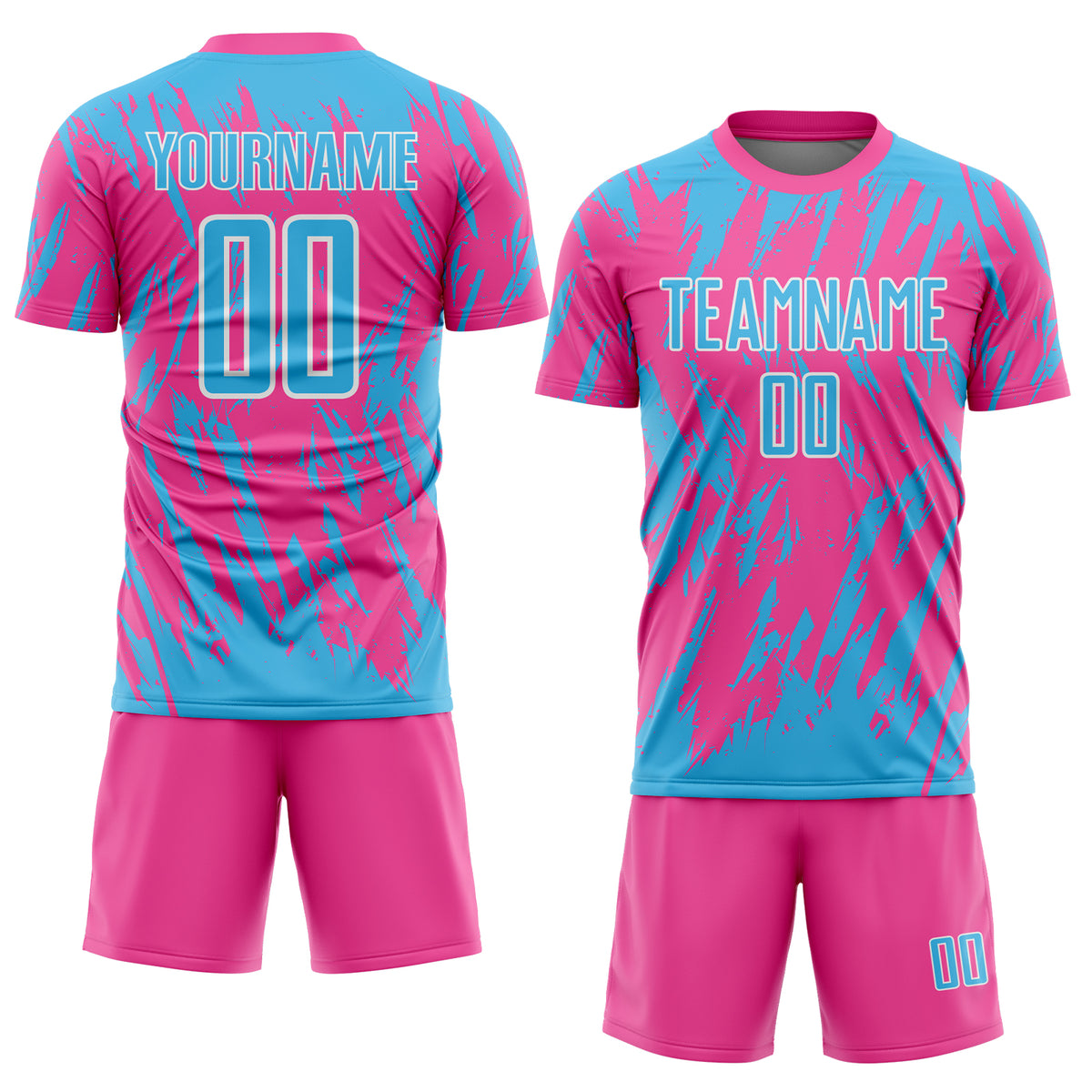 Custom Splatter Torn Sharp Brush Stroke Sublimation Soccer Uniform ...
