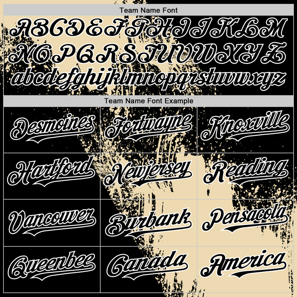 Custom Cream Black-White 3D Pattern Abstract Brush Stroke Two-Button Unisex Softball Jersey