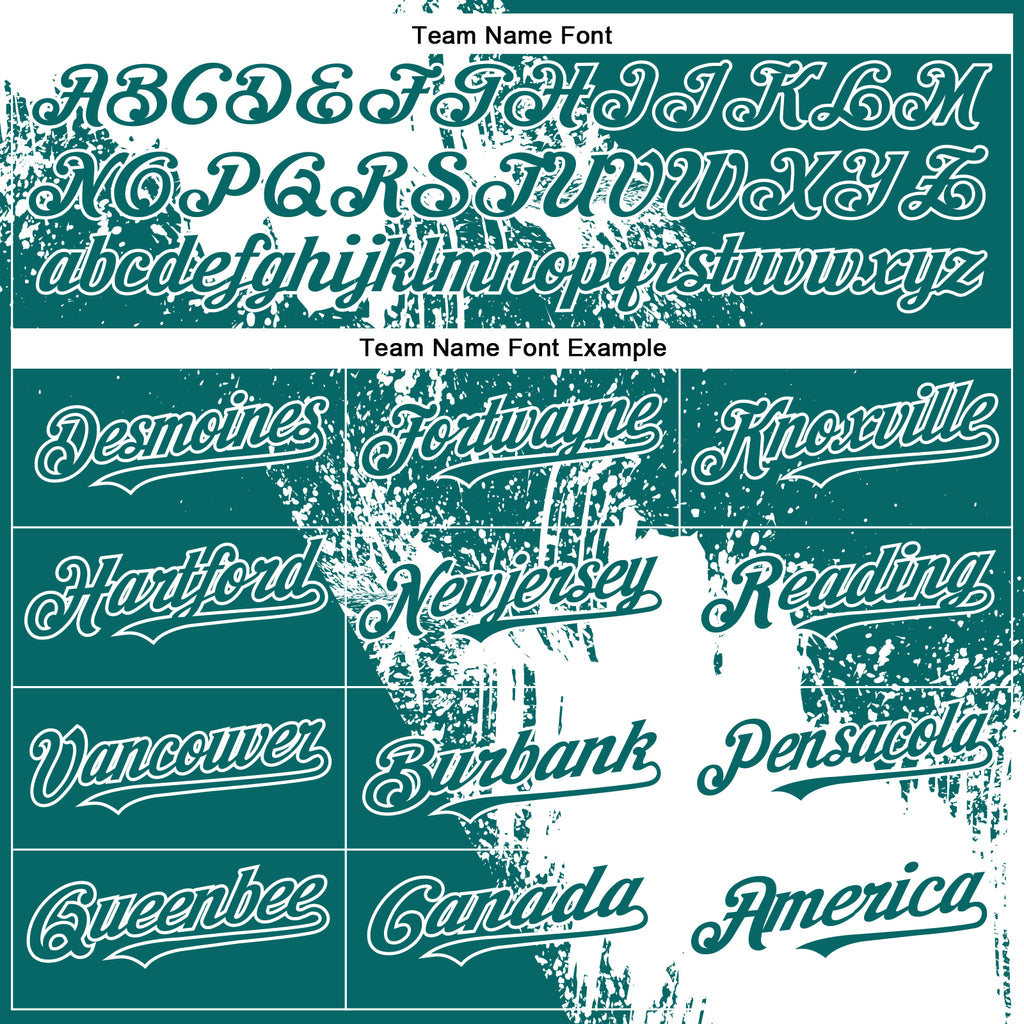 Custom White Teal 3D Pattern Abstract Brush Stroke Two-Button Unisex Softball Jersey