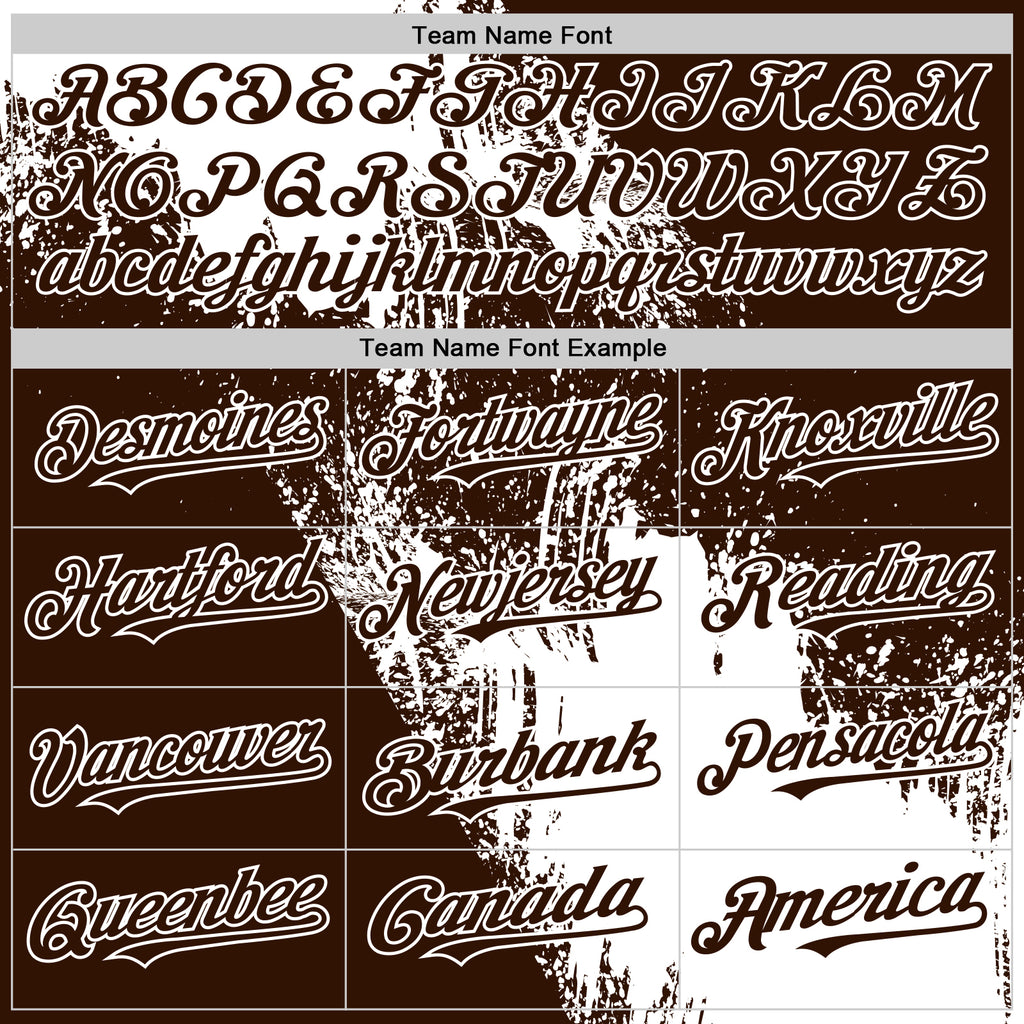 Custom White Brown 3D Pattern Abstract Brush Stroke Two-Button Unisex Softball Jersey