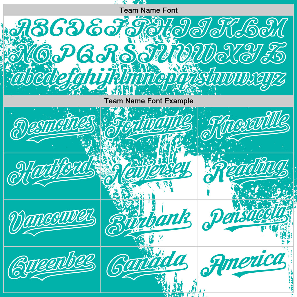 Custom White Aqua 3D Pattern Abstract Brush Stroke Two-Button Unisex Softball Jersey