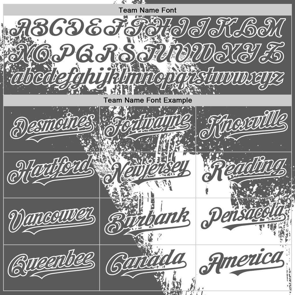 Custom White Steel Gray 3D Pattern Abstract Brush Stroke Two-Button Unisex Softball Jersey