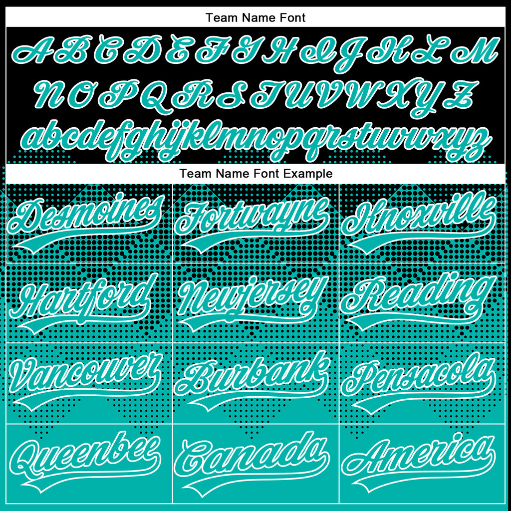 Custom Black Aqua-White 3D Gradient Square Shape Two-Button Unisex Softball Jersey