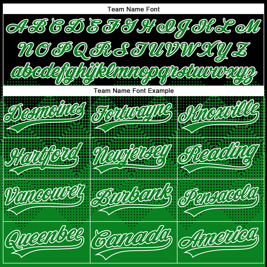 Custom Black Grass Green-White 3D Gradient Square Shape Two-Button Unisex Softball Jersey