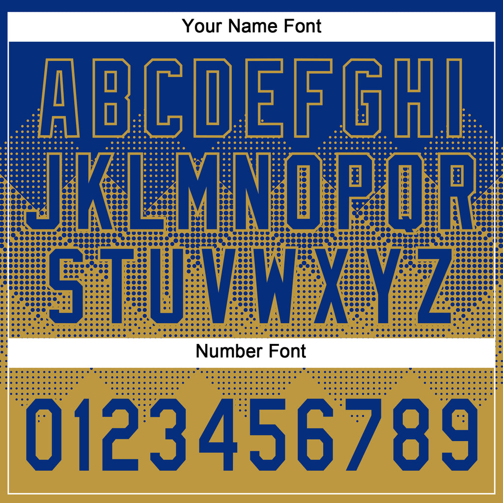 Custom Royal Old Gold 3D Gradient Square Shape Two-Button Unisex Softball Jersey