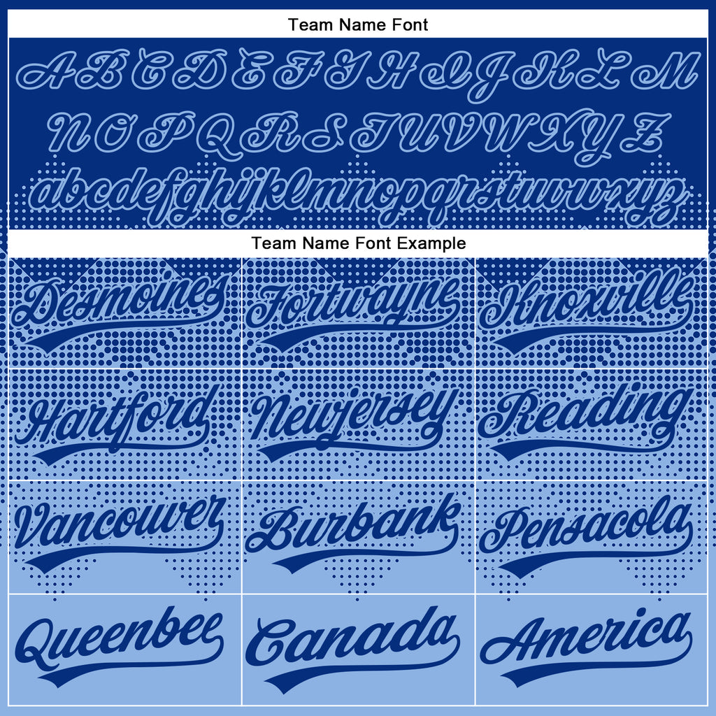 Custom Royal Light Blue 3D Gradient Square Shape Two-Button Unisex Softball Jersey