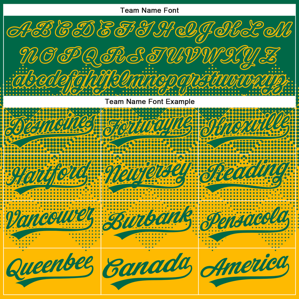 Custom Kelly Green Gold 3D Gradient Square Shape Two-Button Unisex Softball Jersey