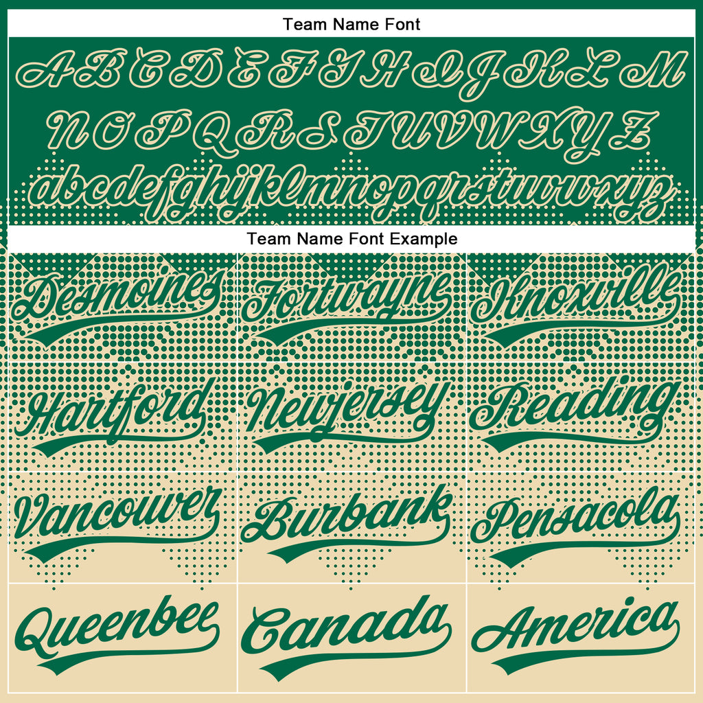 Custom Kelly Green Cream 3D Gradient Square Shape Two-Button Unisex Softball Jersey