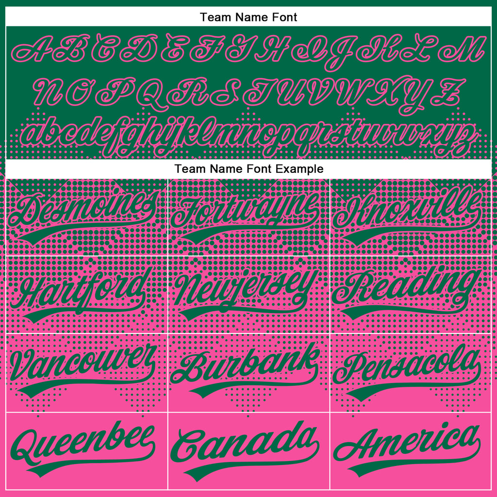 Custom Kelly Green Pink 3D Gradient Square Shape Two-Button Unisex Softball Jersey