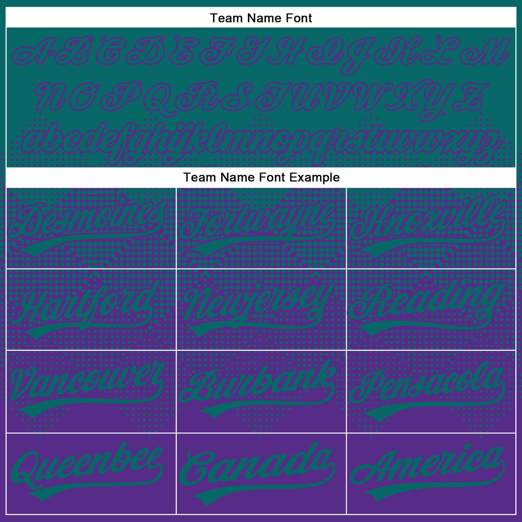 Custom Teal Purple 3D Gradient Square Shape Two-Button Unisex Softball Jersey