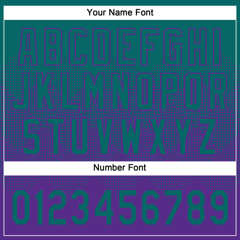 Custom Teal Purple 3D Gradient Square Shape Two-Button Unisex Softball Jersey