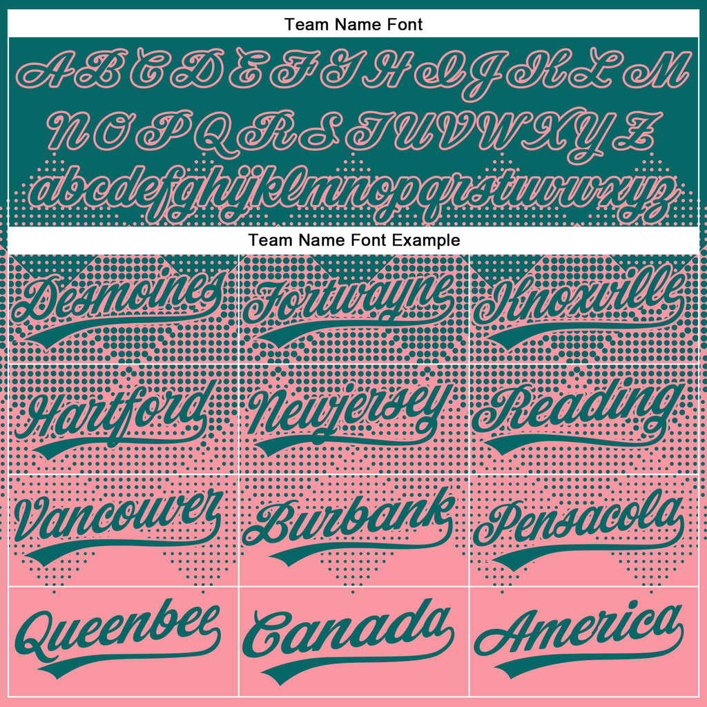 Custom Teal Medium Pink 3D Gradient Square Shape Two-Button Unisex Softball Jersey
