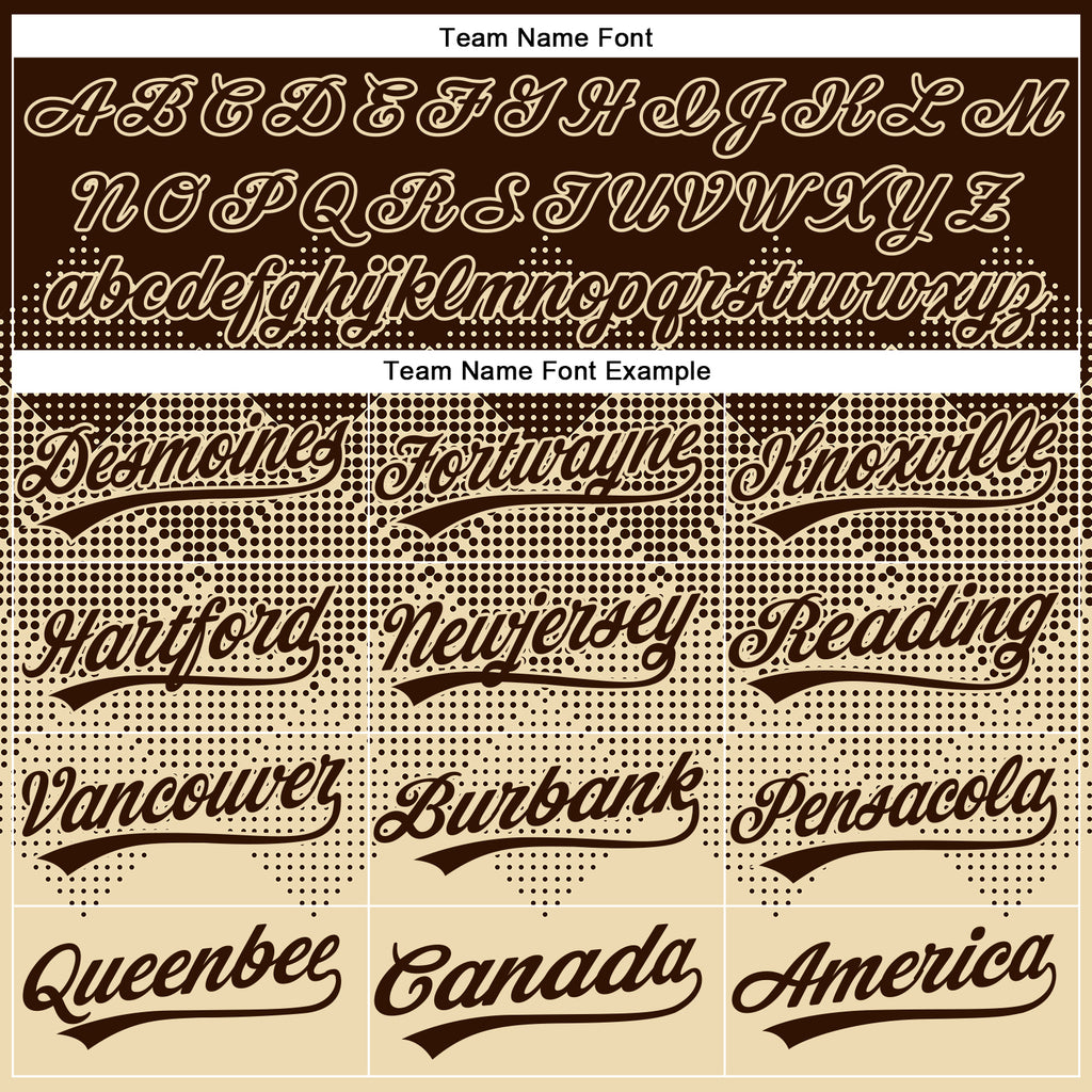 Custom Brown Cream 3D Gradient Square Shape Two-Button Unisex Softball Jersey