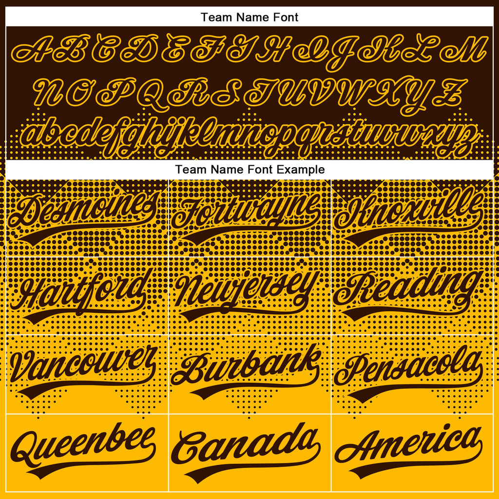 Custom Brown Gold 3D Gradient Square Shape Two-Button Unisex Softball Jersey