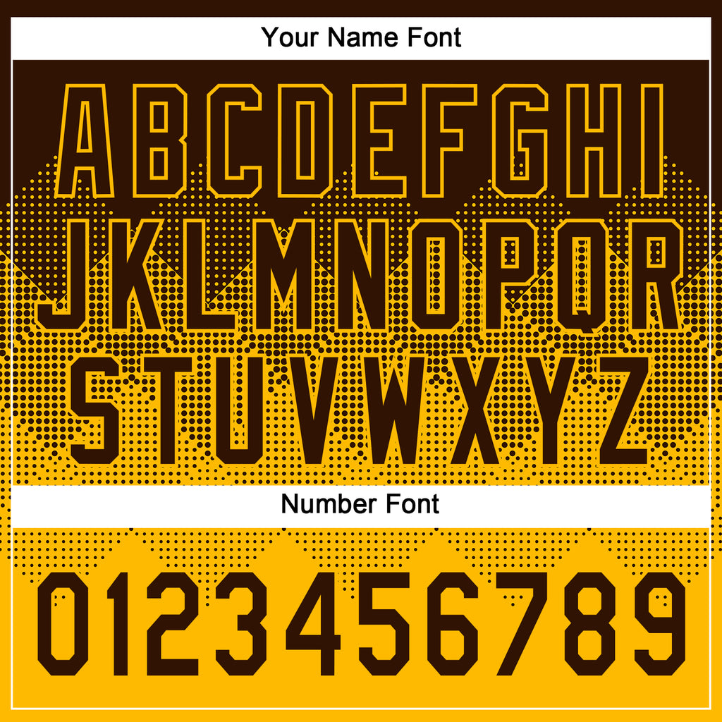 Custom Brown Gold 3D Gradient Square Shape Two-Button Unisex Softball Jersey