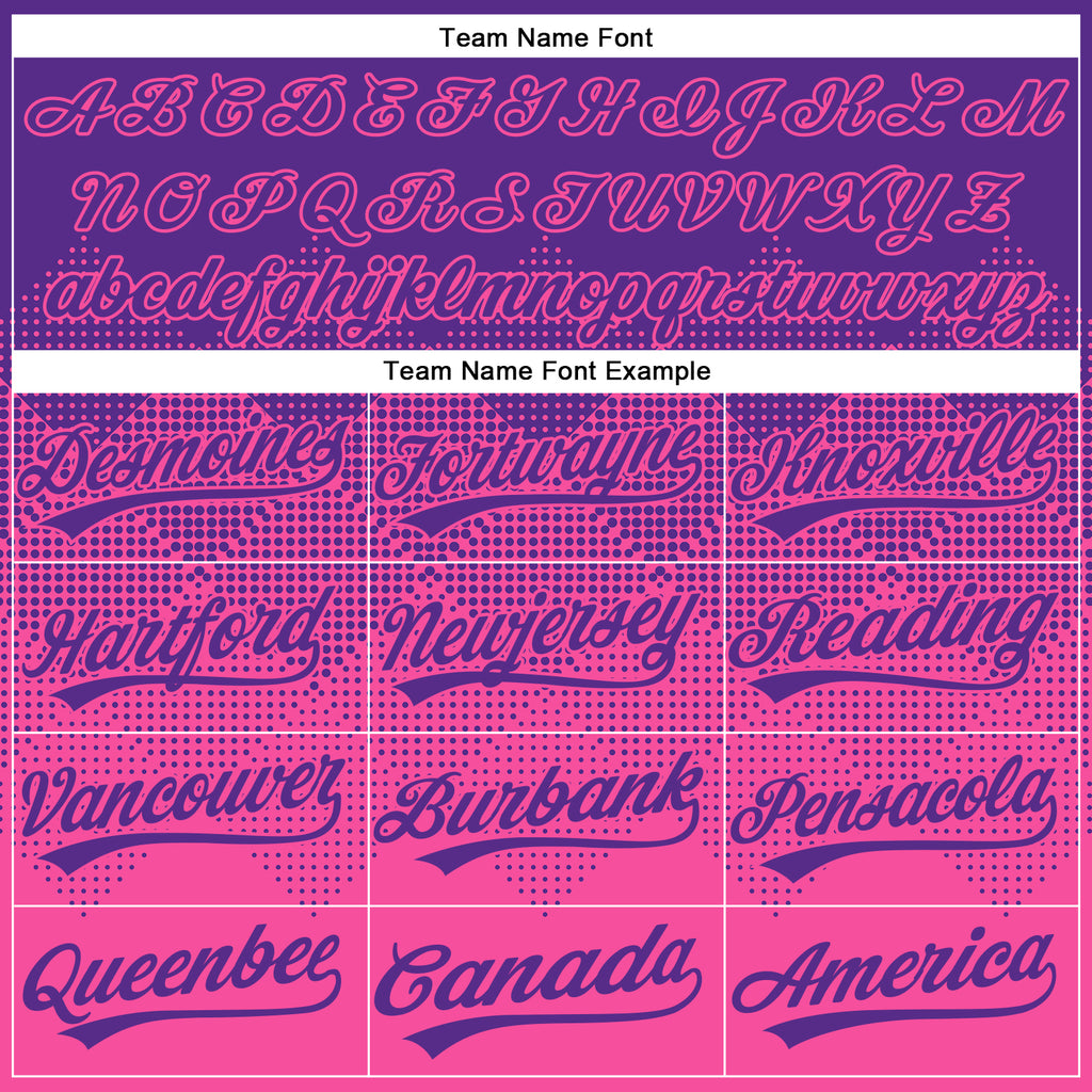 Custom Purple Pink 3D Gradient Square Shape Two-Button Unisex Softball Jersey