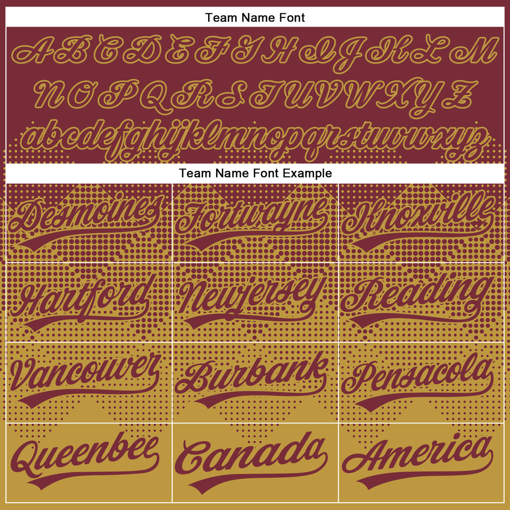 Custom Burgundy Old Gold 3D Gradient Square Shape Two-Button Unisex Softball Jersey