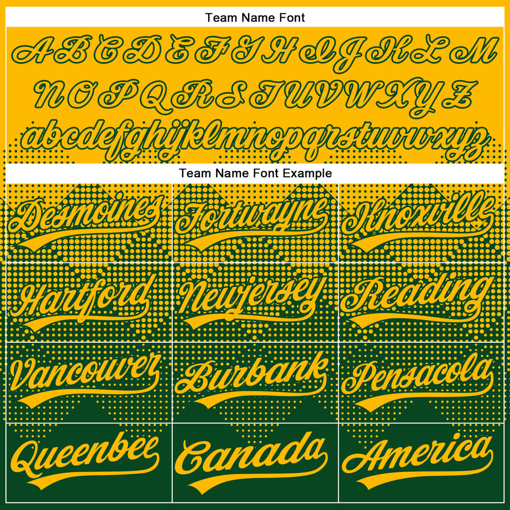 Custom Gold Green 3D Gradient Square Shape Two-Button Unisex Softball Jersey