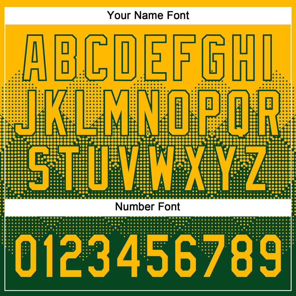 Custom Gold Green 3D Gradient Square Shape Two-Button Unisex Softball Jersey
