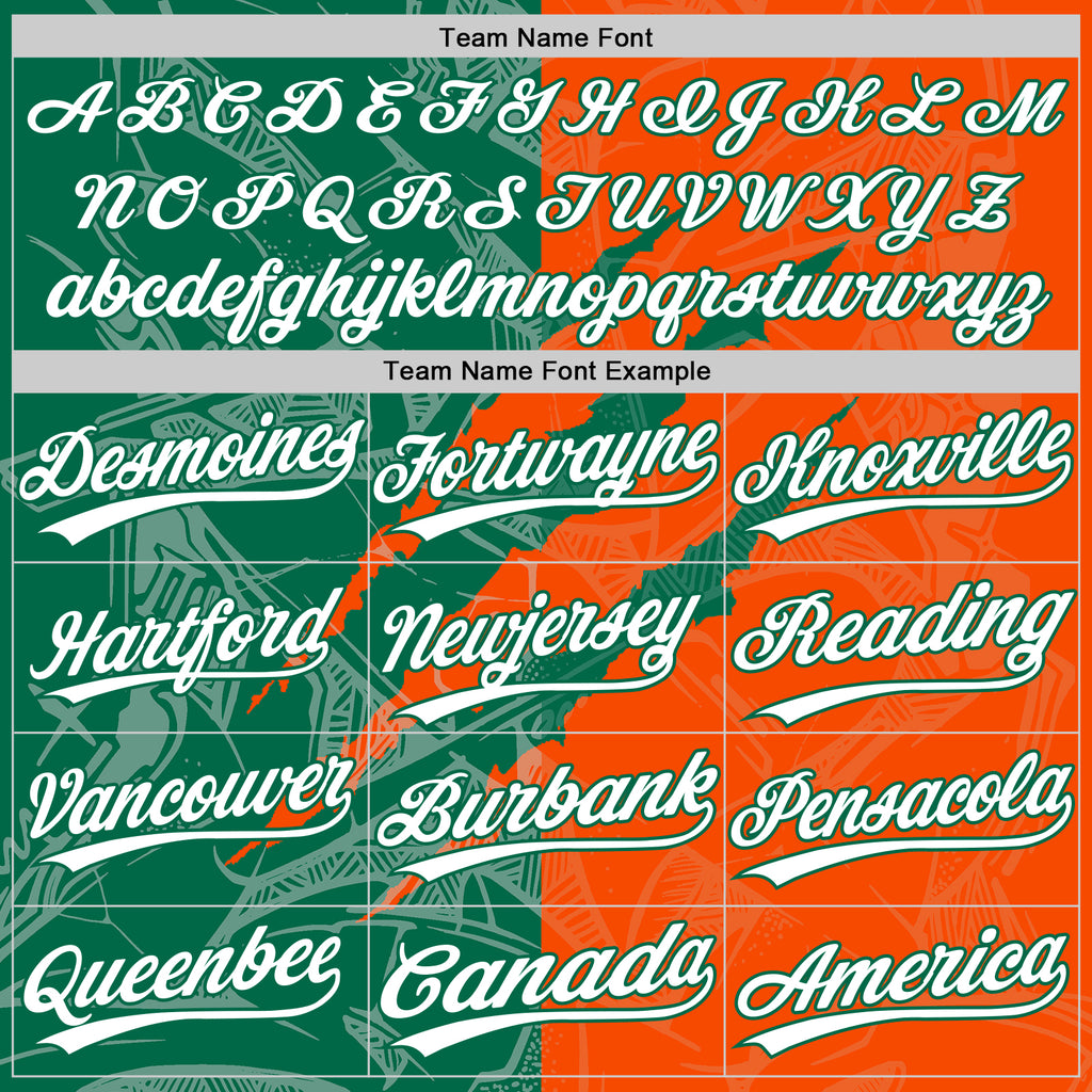 Custom Graffiti Pattern White Orange-Kelly Green 3D Scratch Two-Button Unisex Softball Jersey