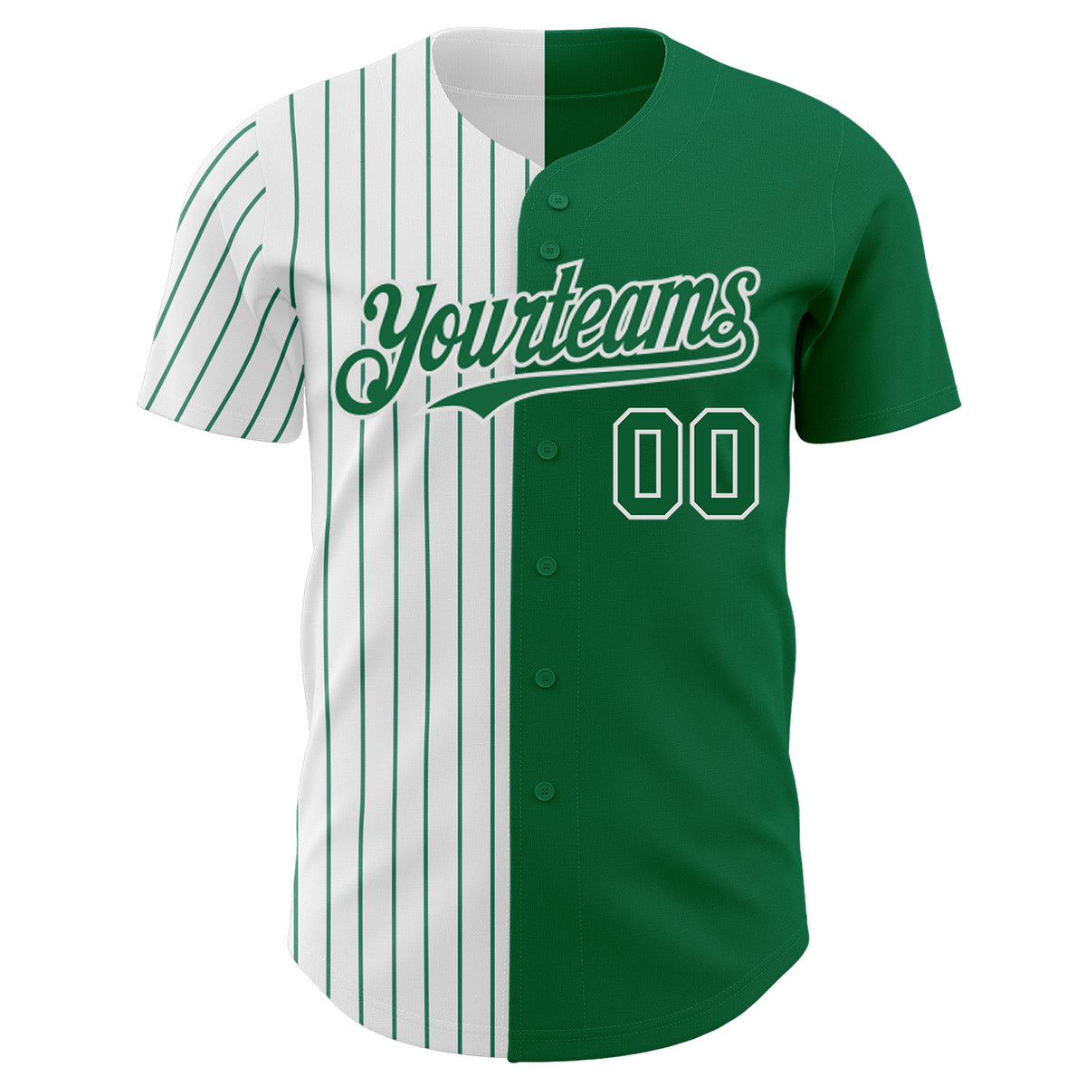 Custom Kelly Green White-Kelly Green Pinstripe Authentic Split Fashion ...