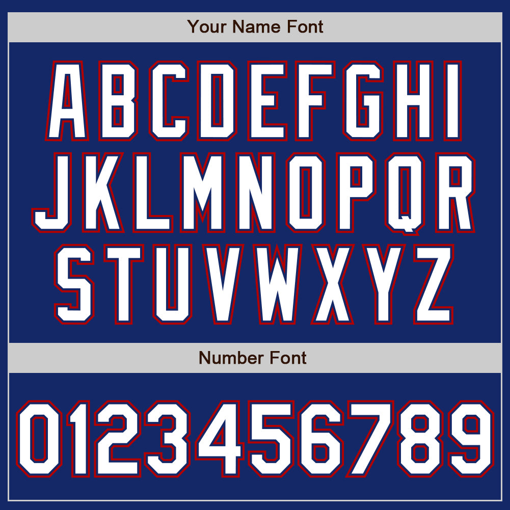 Custom Royal White-Red Split Ripped Pattern Baseball Pullover Sweatshirt Hoodie