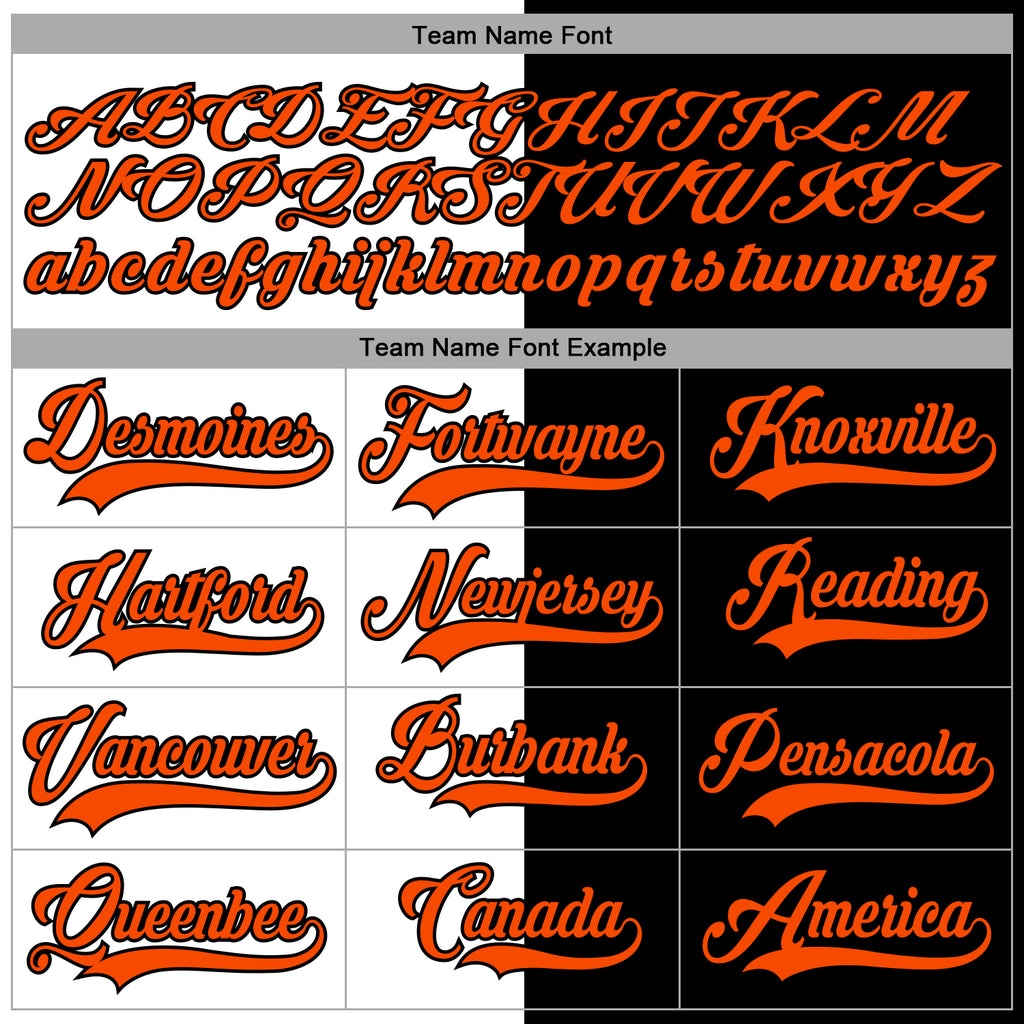 Custom Black Orange-White Split Fashion Hockey Lace Neck Jersey