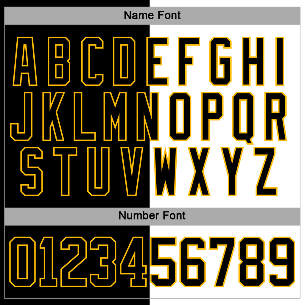 Custom Black Gold-White Split Fashion Hockey Lace Neck Jersey