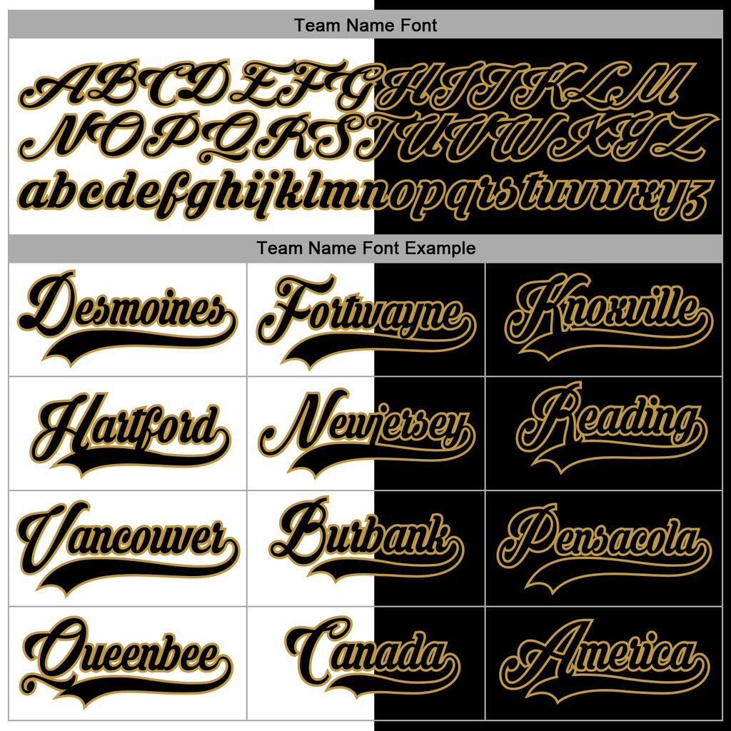 Custom Black Old Gold-White Split Fashion Hockey Lace Neck Jersey