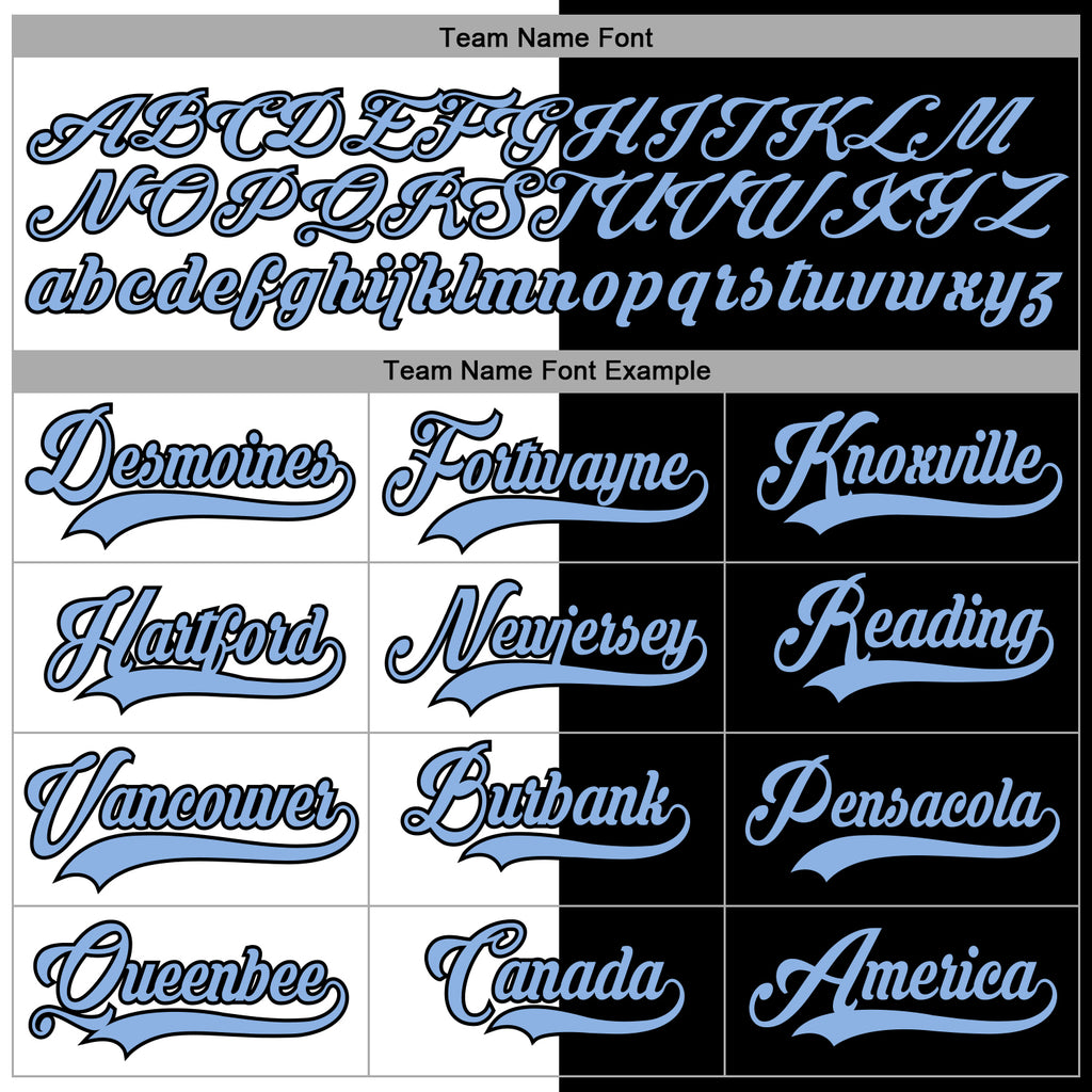 Custom Black Light Blue-White Split Fashion Hockey Lace Neck Jersey