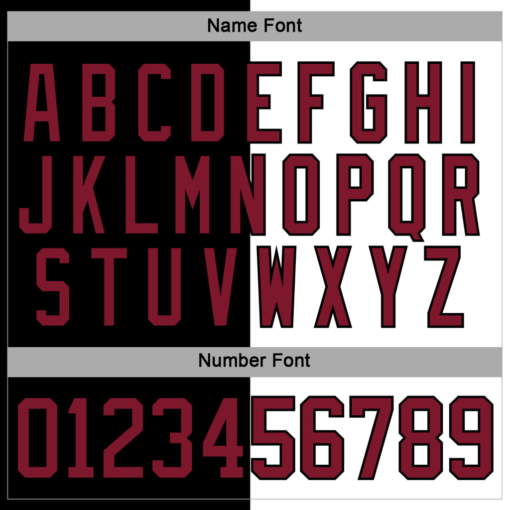 Custom Black Crimson-White Split Fashion Hockey Lace Neck Jersey