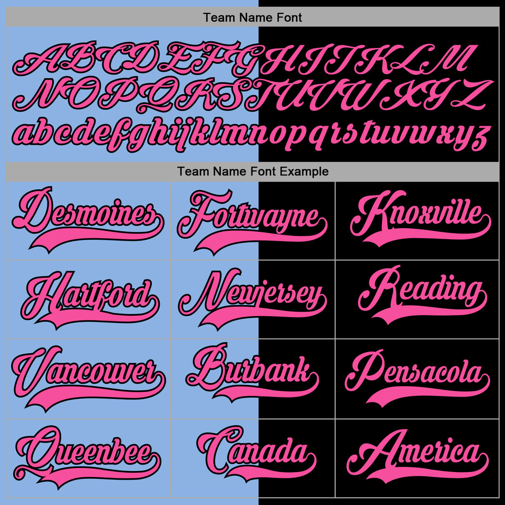 Custom Black Pink-Light Blue Split Fashion Hockey Lace Neck Jersey