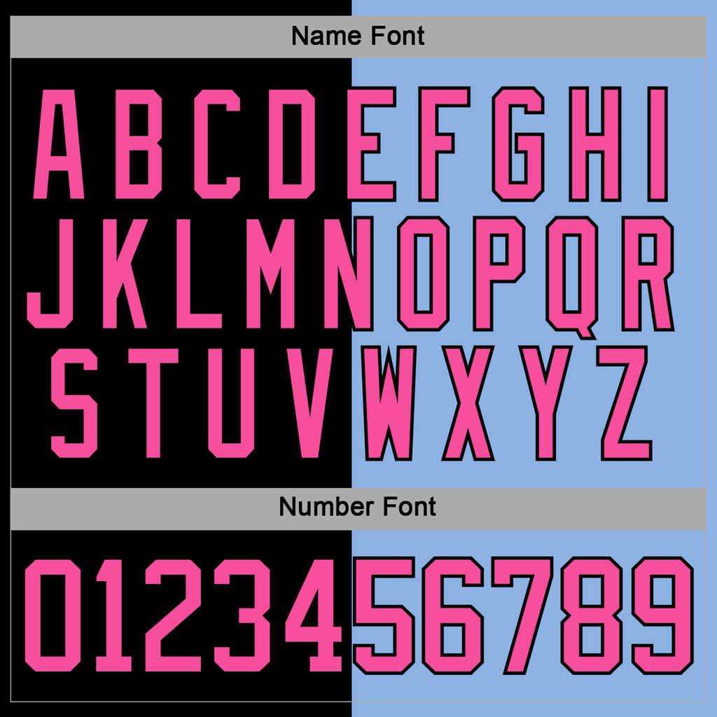 Custom Black Pink-Light Blue Split Fashion Hockey Lace Neck Jersey