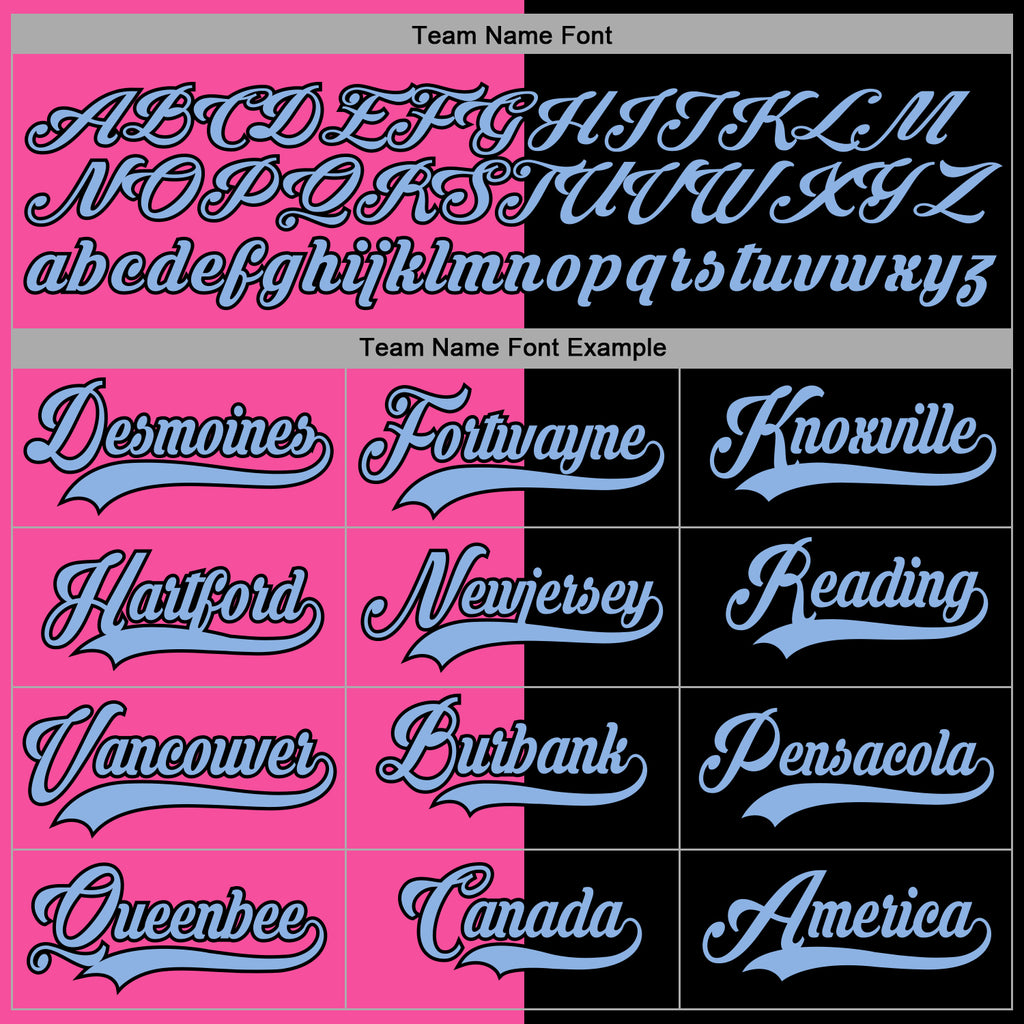 Custom Black Light Blue-Pink Split Fashion Hockey Lace Neck Jersey