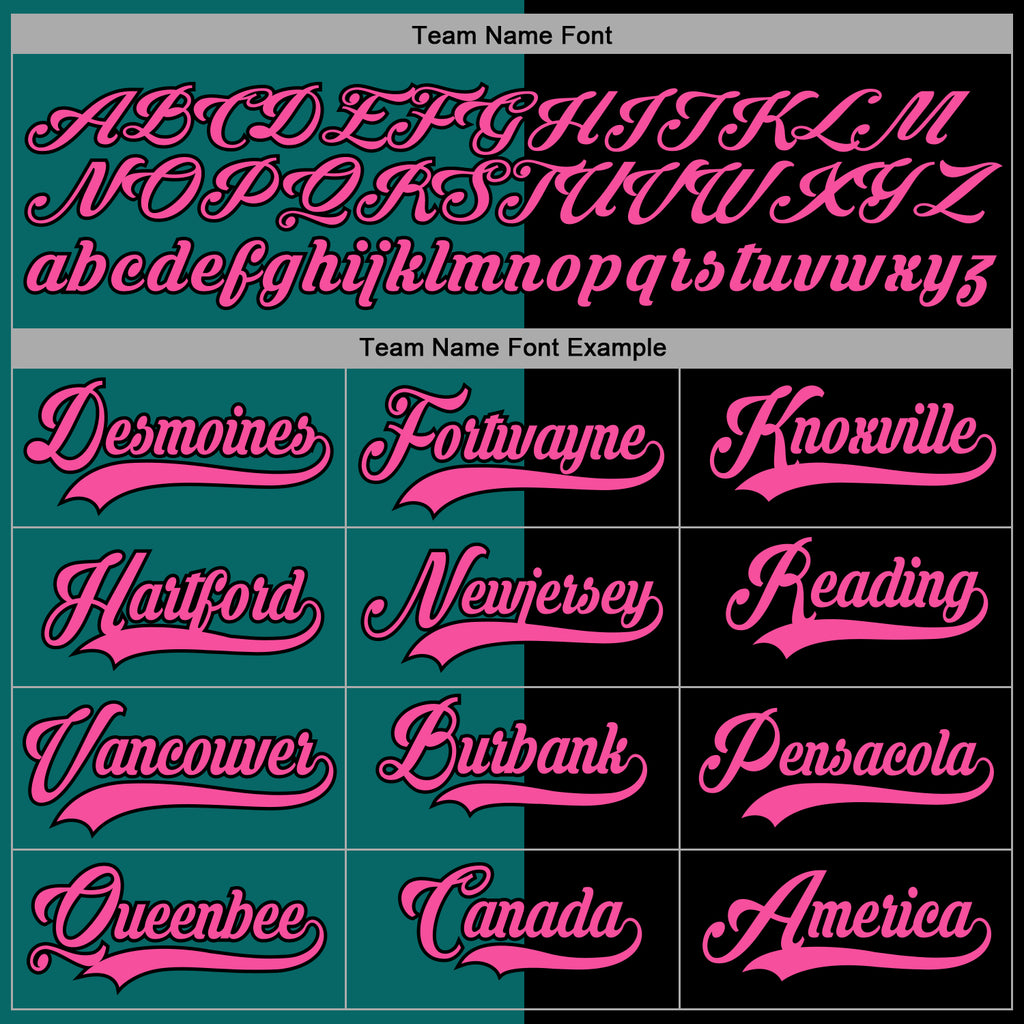 Custom Black Pink-Teal Split Fashion Hockey Lace Neck Jersey