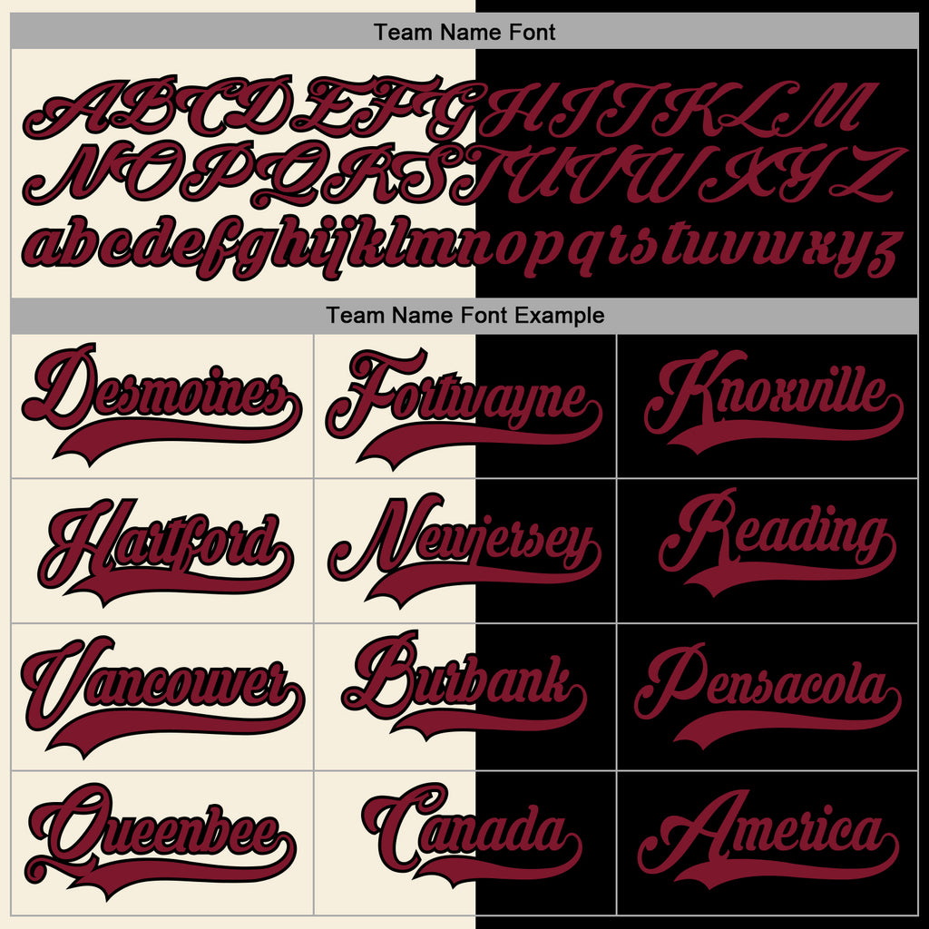 Custom Black Crimson-Cream Split Fashion Hockey Lace Neck Jersey