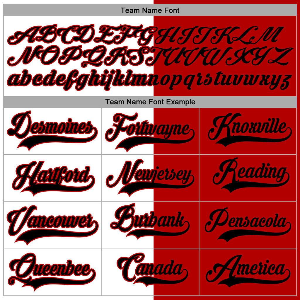 Custom Red Black-White Split Fashion Hockey Lace Neck Jersey