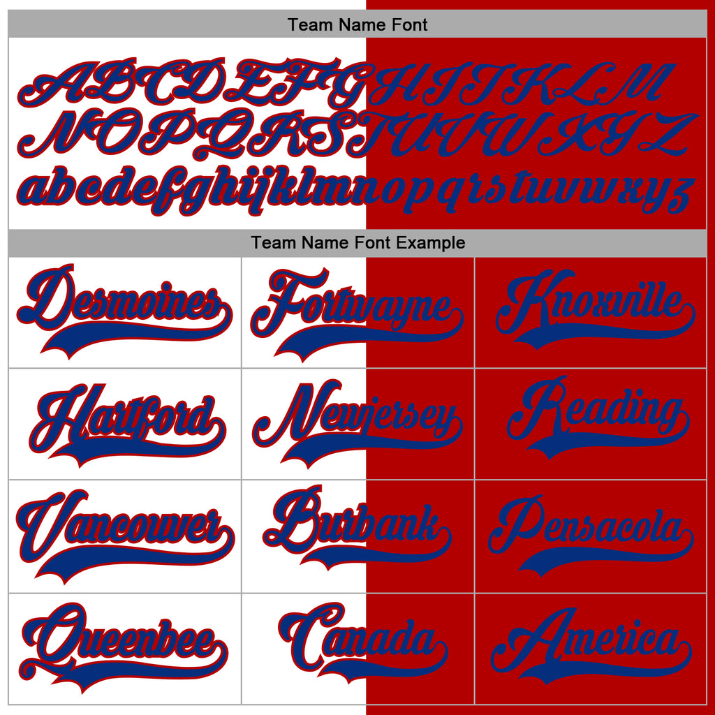 Custom Red Royal-White Split Fashion Hockey Lace Neck Jersey