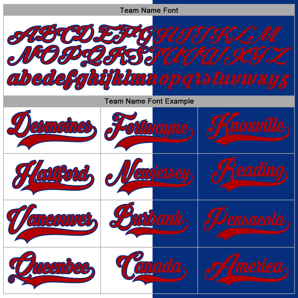 Custom Royal Red-White Split Fashion Hockey Lace Neck Jersey