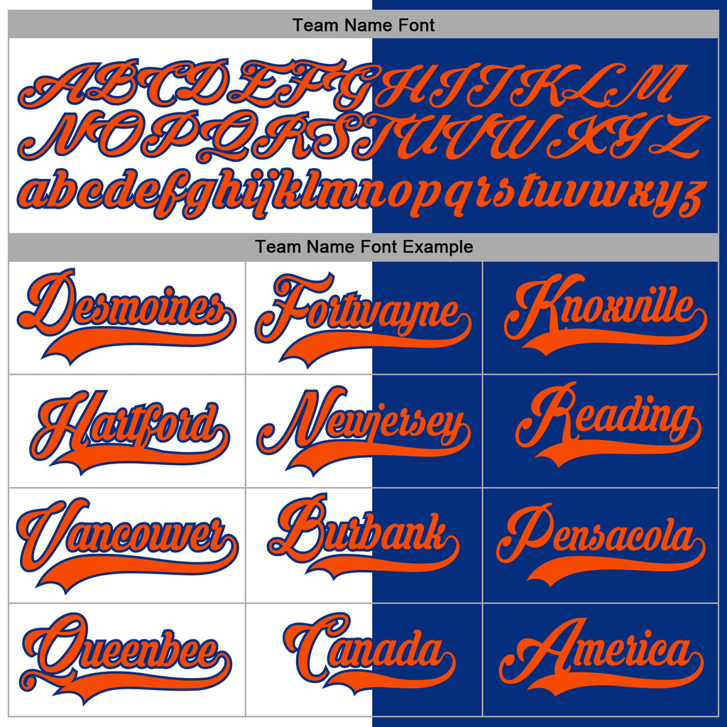 Custom Royal Orange-White Split Fashion Hockey Lace Neck Jersey