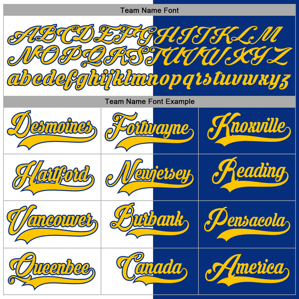 Custom Royal Yellow-White Split Fashion Hockey Lace Neck Jersey