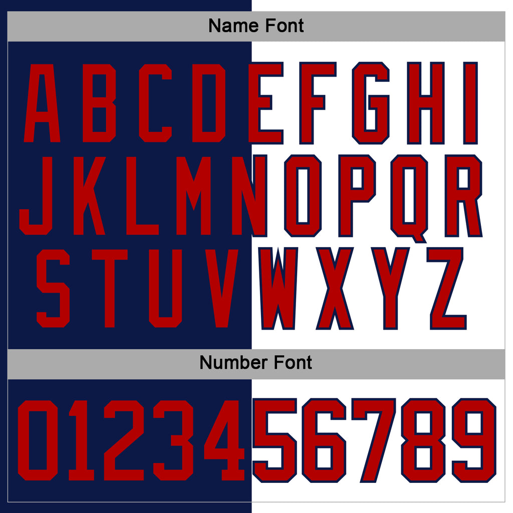 Custom Navy Red-White Split Fashion Hockey Lace Neck Jersey