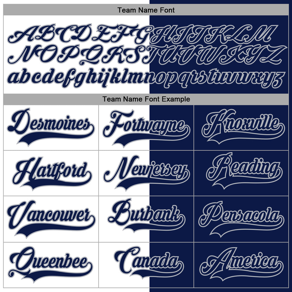 Custom Navy Gray-White Split Fashion Hockey Lace Neck Jersey