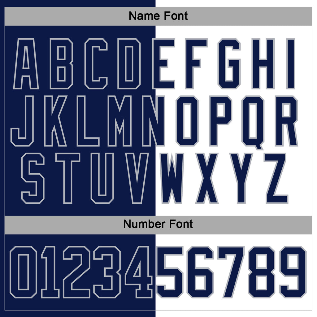 Custom Navy Gray-White Split Fashion Hockey Lace Neck Jersey