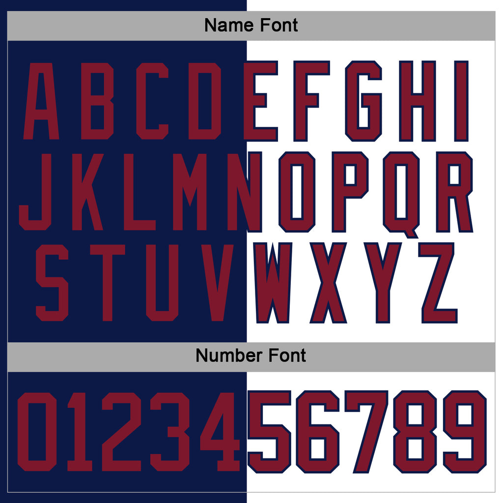 Custom Navy Crimson-White Split Fashion Hockey Lace Neck Jersey